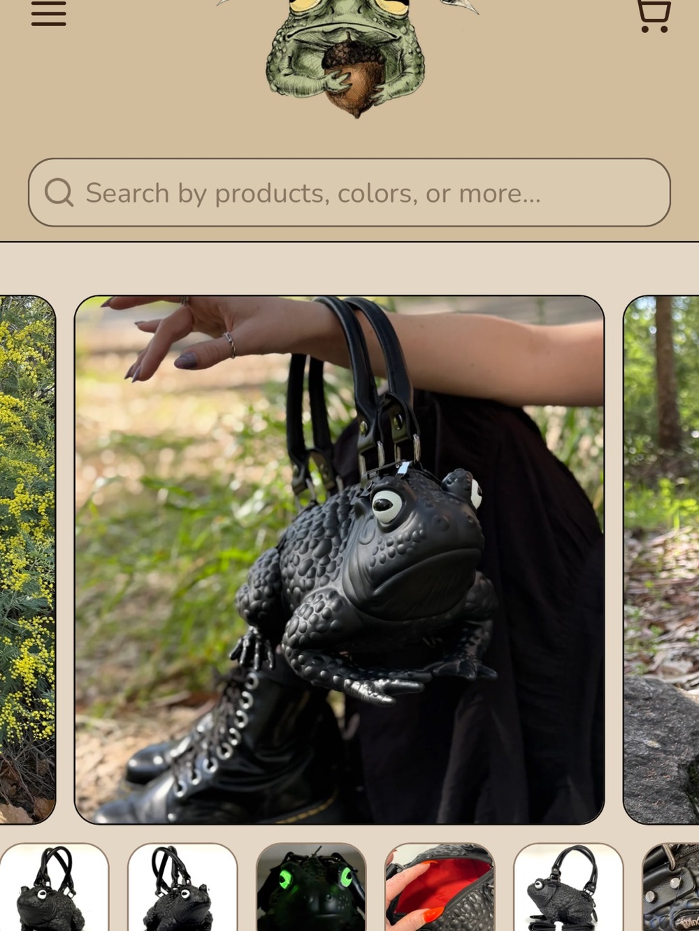 Novelty Black Frog Purse Windy Willow NWT glow in the dark eyes - Picture 2 of 6